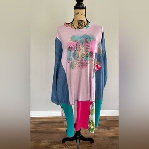 One of a kind hand made top/dress size 3-4x OFAK